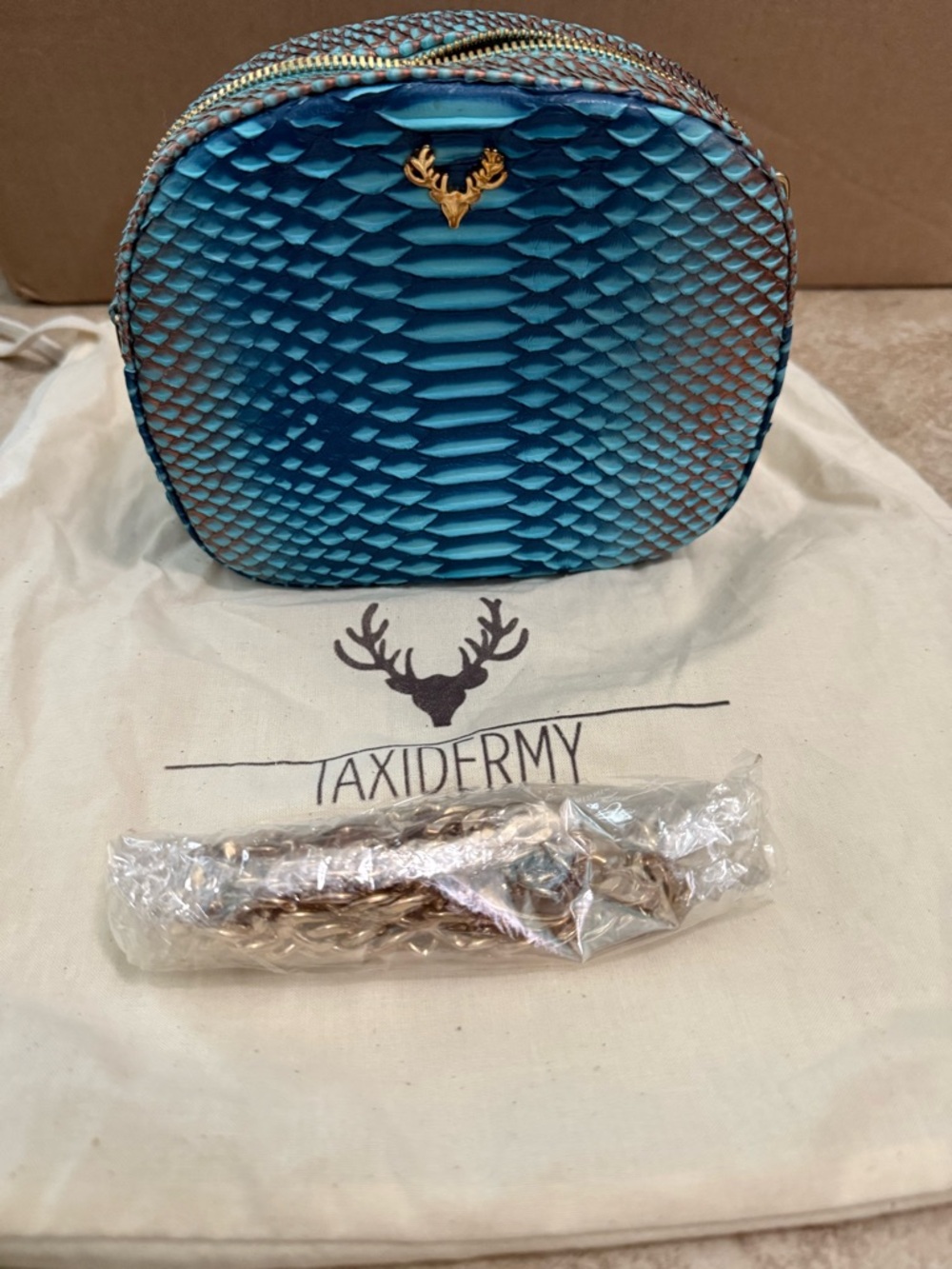 New Taxidermy Somerset mermaid python purse crossbody exotic handbag
